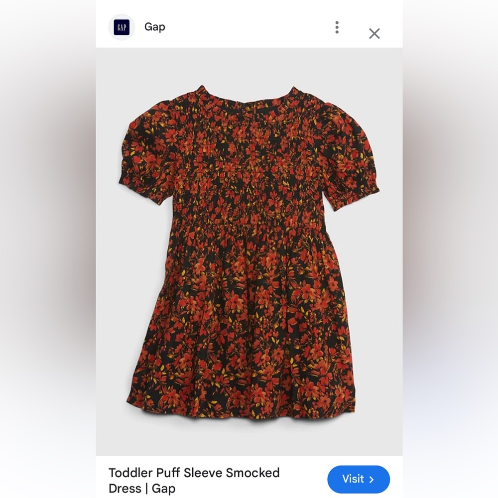 Gap 18-24m girls puff sleeve dress, new with tags